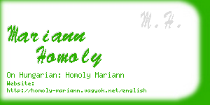 mariann homoly business card